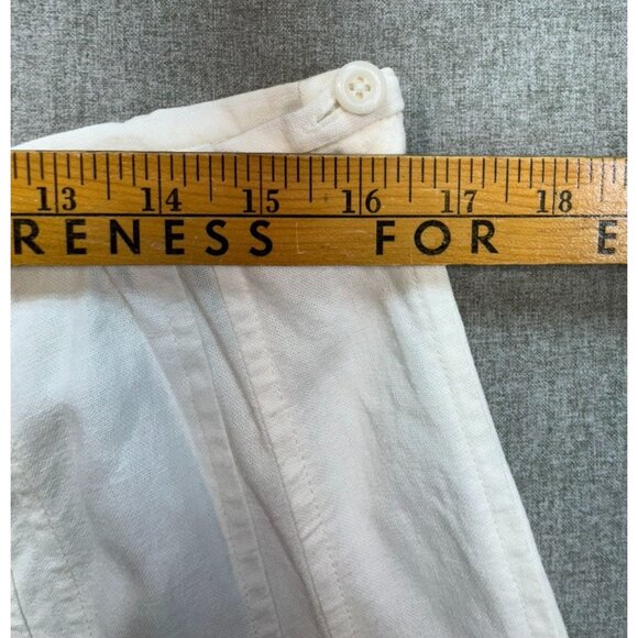 Larry Levine Womens Linen Blend A-Line Skirt Size 12 White Coastal Beach - Picture 4 of 8